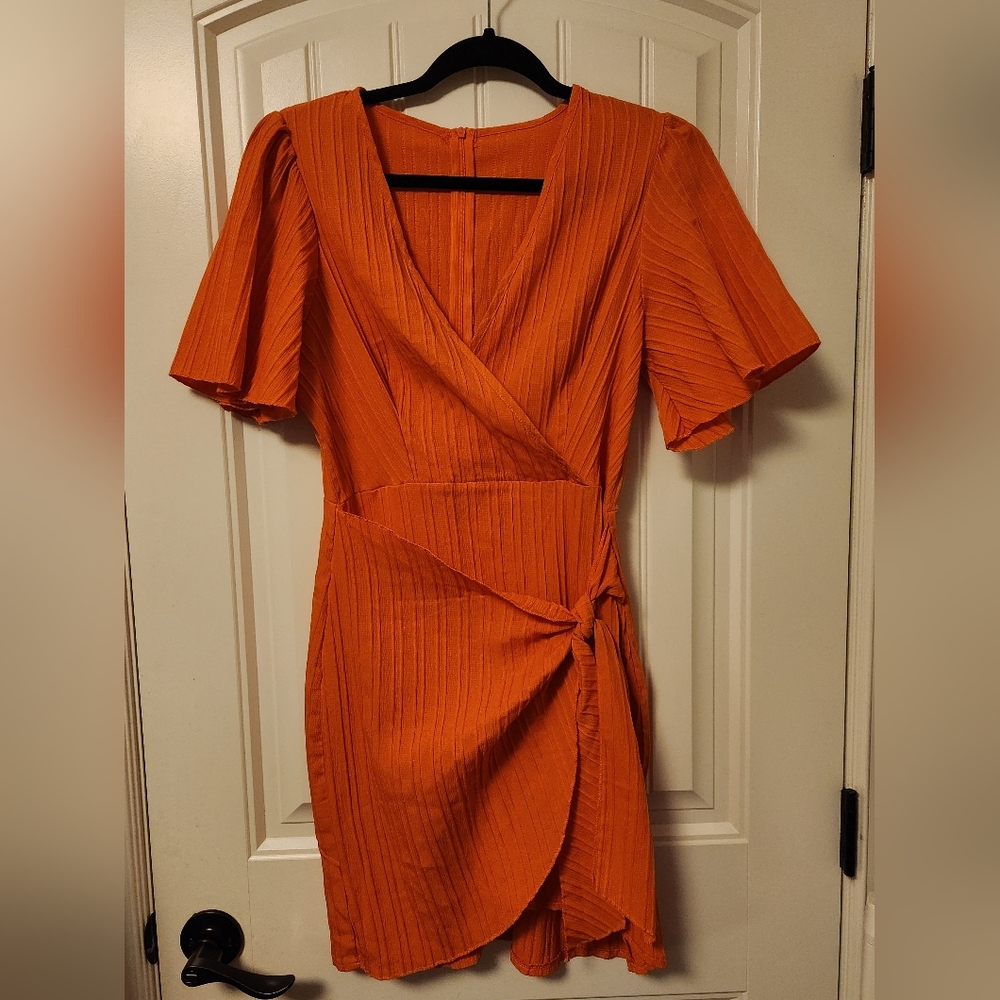 Orange Wrap Dress